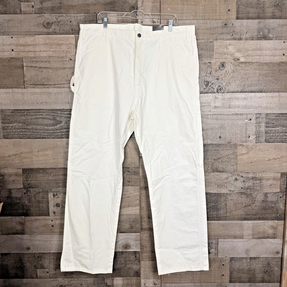 Dickies Pants Mens 40 x 32 White Utility Carpenter Relaxed Fit Painters‎ Work